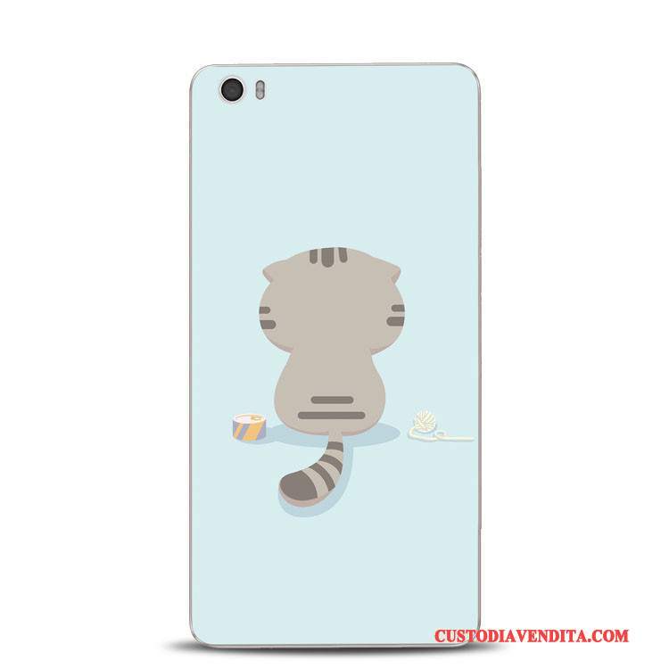 Custodia Mi Note Goffratura Gattino Supporto, Cover Mi Note Silicone Piccola Grigio