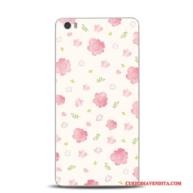 Custodia Mi Note Goffratura Piccola Rosa, Cover Mi Note Telefono Pizzo