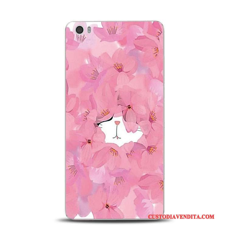 Custodia Mi Note Goffratura Piccola Rosa, Cover Mi Note Telefono Pizzo