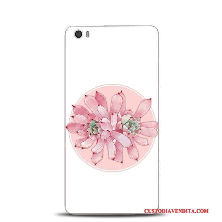 Custodia Mi Note Goffratura Supporto Piccola, Cover Mi Note Silicone Rosa Tutto Incluso