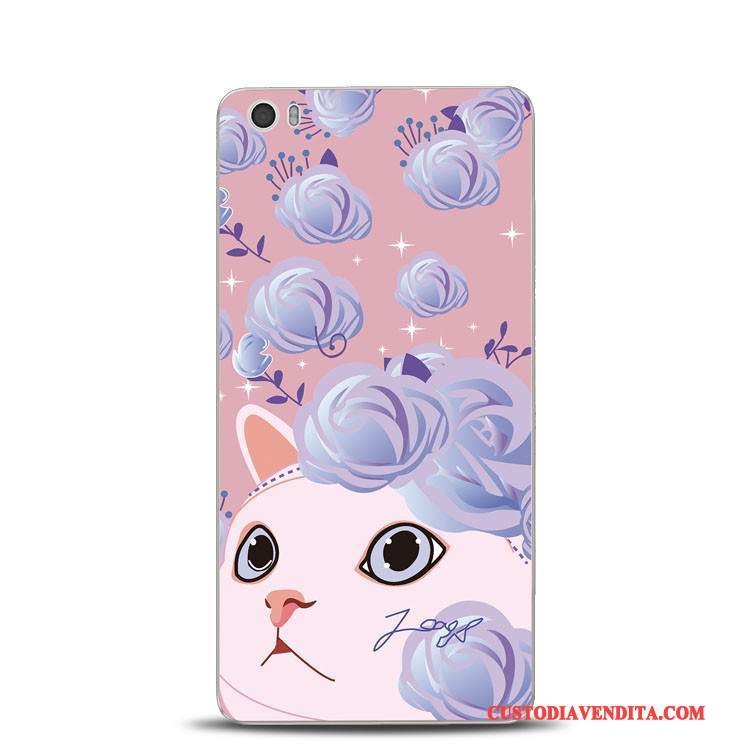 Custodia Mi Note Goffratura Telefono Fiori, Cover Mi Note Silicone Gattino Piccola