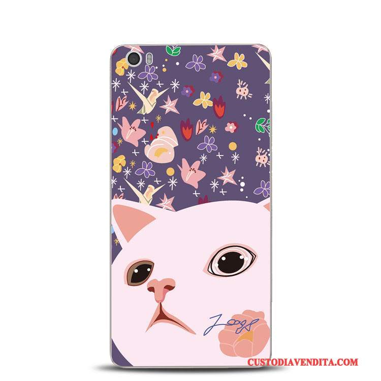 Custodia Mi Note Goffratura Telefono Fiori, Cover Mi Note Silicone Gattino Piccola