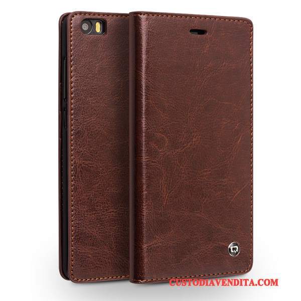 Custodia Mi Note Pelle Piccola Rosso, Cover Mi Note Protezione Telefono