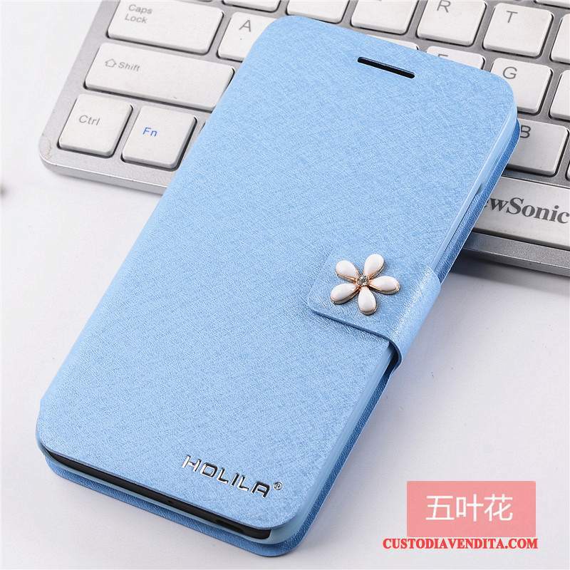 Custodia Mi Note Protezione Piccolatelefono, Cover Mi Note Pelle Blu Chiaro