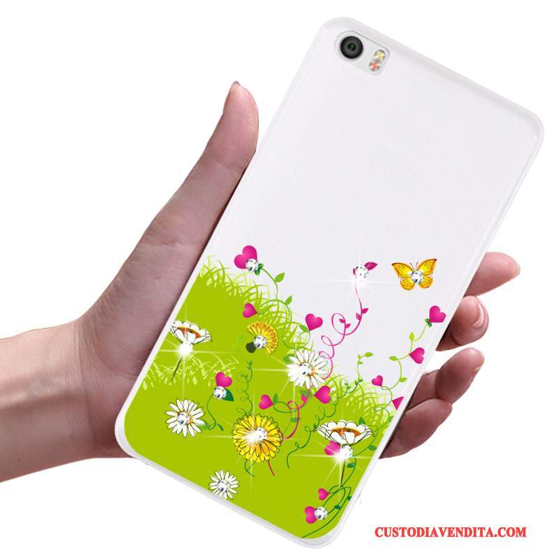 Custodia Mi Note Protezione Telefono Verde, Cover Mi Note Strass Piccola Morbido