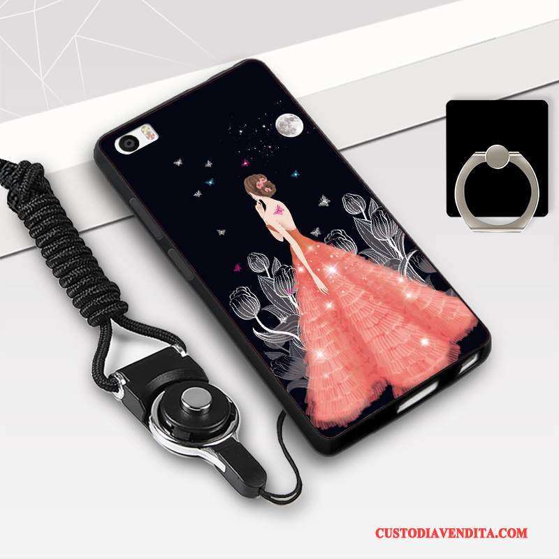 Custodia Mi Note Silicone Ornamenti Appesi Piccola, Cover Mi Note Anti-caduta Rosa