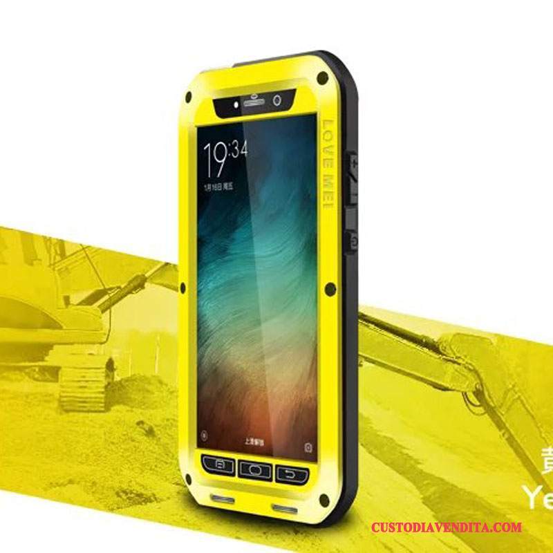 Custodia Mi Note Silicone Oro Metallo, Cover Mi Note Protezione Tutto Incluso Tre Difese