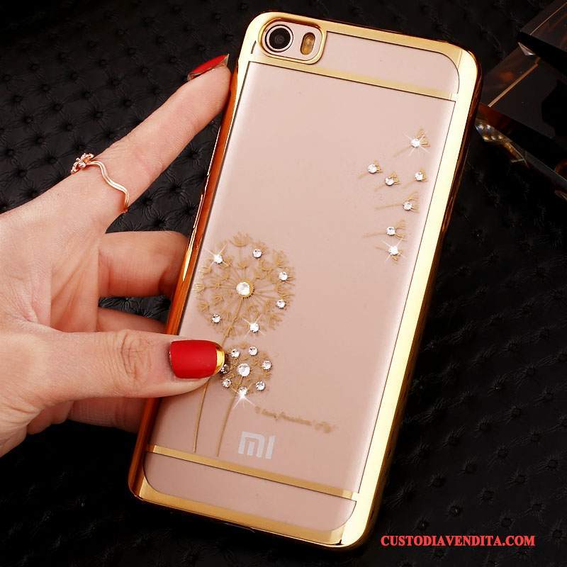 Custodia Mi Note Strass Placcatura Sottili, Cover Mi Note Protezione Oro Piccola