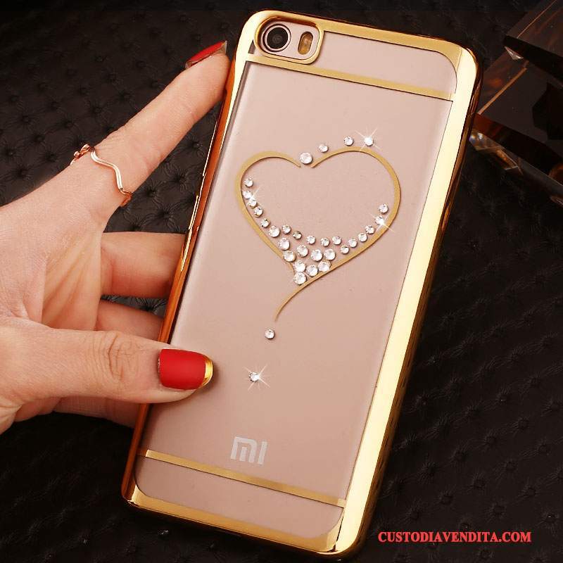 Custodia Mi Note Strass Placcatura Sottili, Cover Mi Note Protezione Oro Piccola