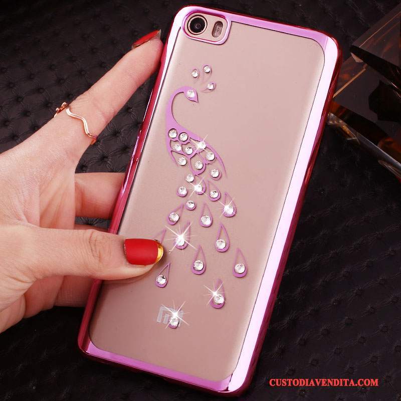 Custodia Mi Note Strass Placcatura Sottili, Cover Mi Note Protezione Oro Piccola