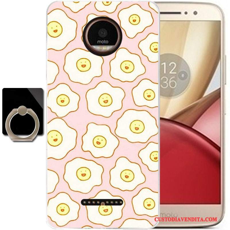 Custodia Moto C Cartone Animato Bello Morbido, Cover Moto C Silicone Rosa Tutto Incluso