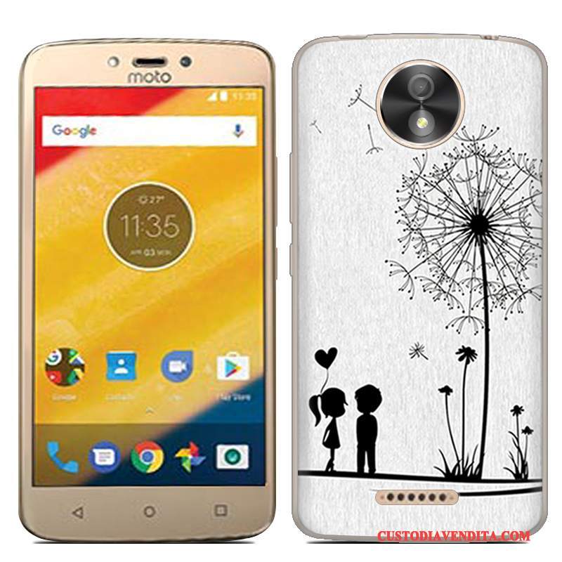 Custodia Moto C Colore Telefono Borse, Cover Moto C Cartone Animato Mese Grigio