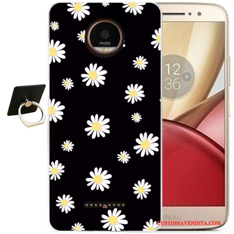 Custodia Moto C Goffratura Trasparentetelefono, Cover Moto C Cartone Animato Morbido Nero