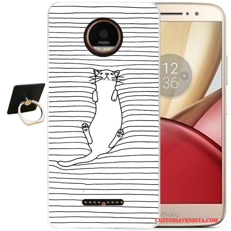 Custodia Moto C Goffratura Trasparentetelefono, Cover Moto C Cartone Animato Morbido Nero