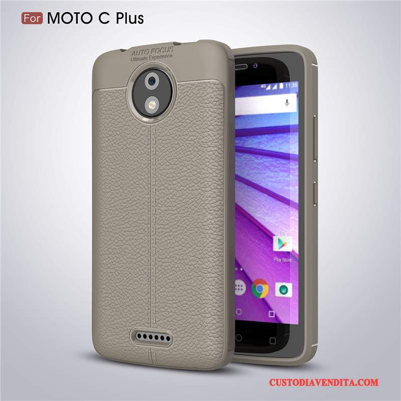 Custodia Moto C Plus Creativo Morbido Modello, Cover Moto C Plus Pelle Nero Anti-caduta