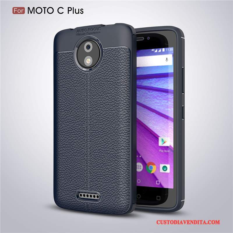 Custodia Moto C Plus Creativo Morbido Modello, Cover Moto C Plus Pelle Nero Anti-caduta