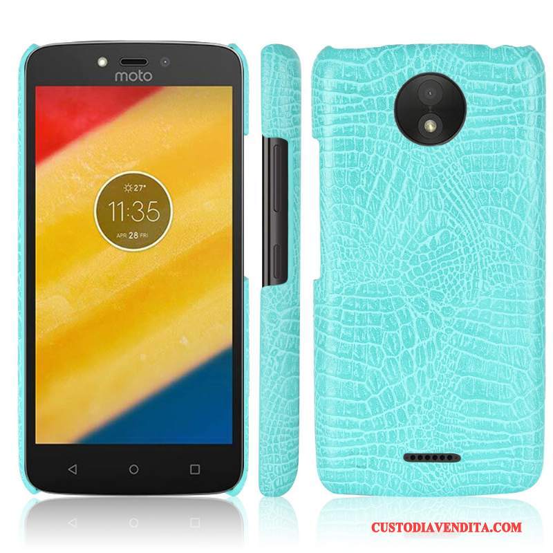 Custodia Moto C Plus Pelle Telefono Modello Coccodrillo, Cover Moto C Plus Protezione Rosso Anti-caduta