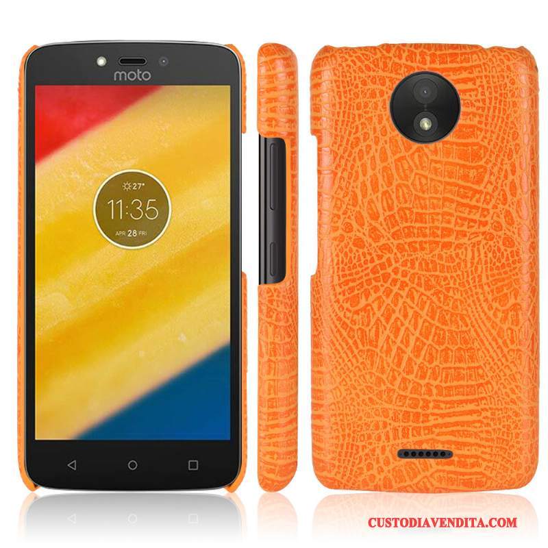 Custodia Moto C Plus Pelle Telefono Modello Coccodrillo, Cover Moto C Plus Protezione Rosso Anti-caduta