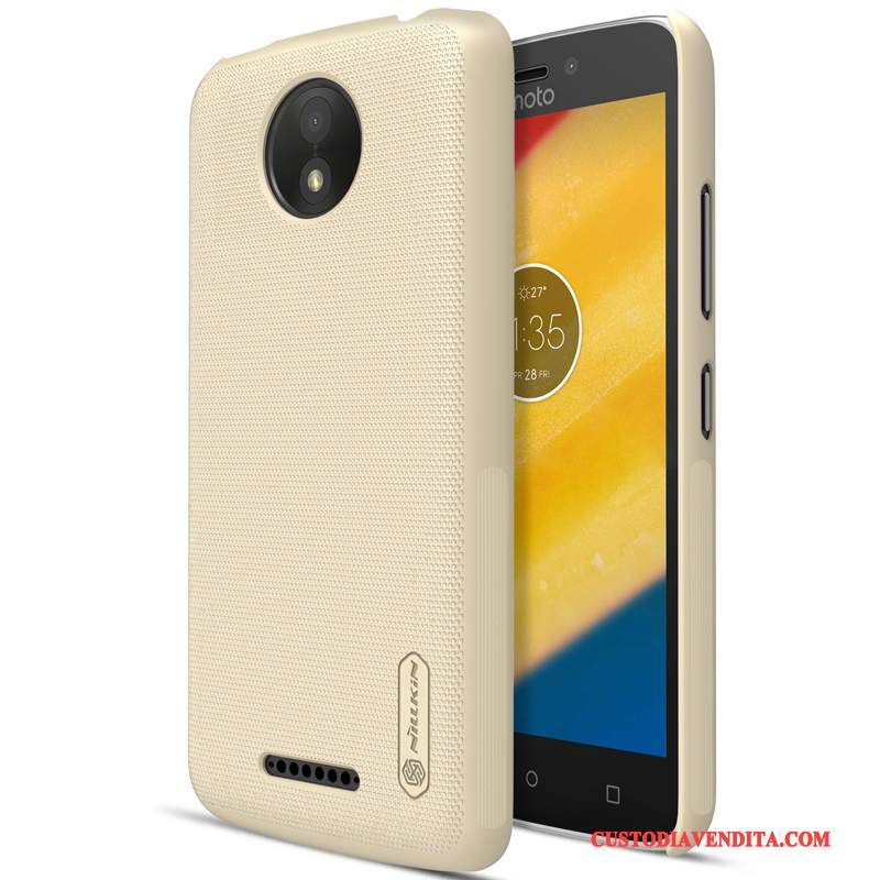 Custodia Moto C Plus Protezione Difficile Oro, Cover Moto C Plus Biancotelefono