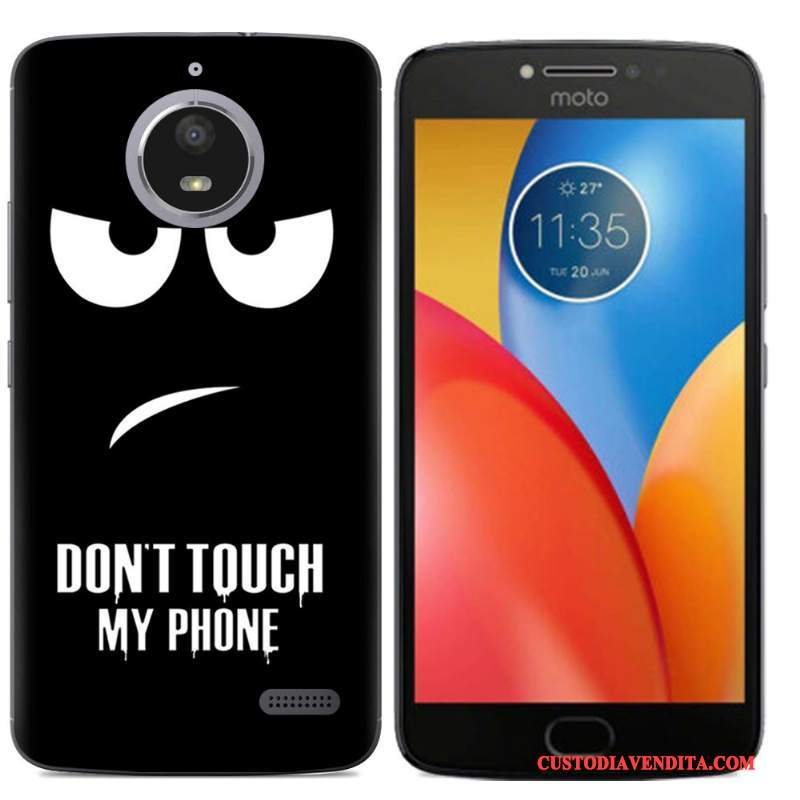 Custodia Moto E4 Colore Telefono Morbido, Cover Moto E4 Cartone Animato Nero Tutto Incluso