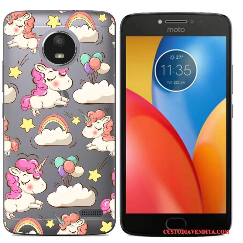 Custodia Moto E4 Colore Telefono Morbido, Cover Moto E4 Cartone Animato Nero Tutto Incluso