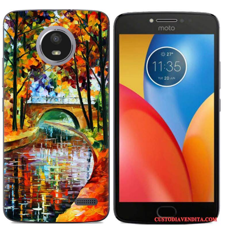 Custodia Moto E4 Colore Telefono Morbido, Cover Moto E4 Cartone Animato Nero Tutto Incluso