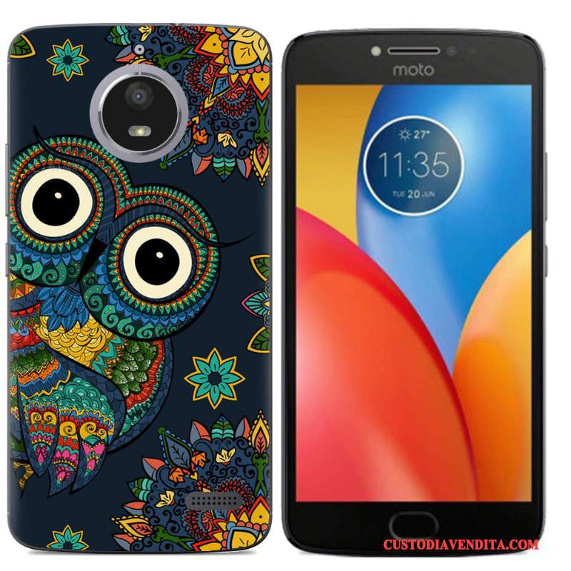 Custodia Moto E4 Colore Telefono Morbido, Cover Moto E4 Cartone Animato Nero Tutto Incluso