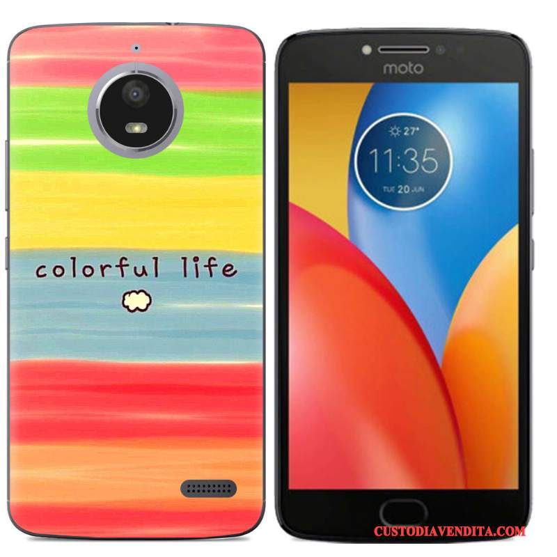 Custodia Moto E4 Colore Telefono Morbido, Cover Moto E4 Cartone Animato Nero Tutto Incluso