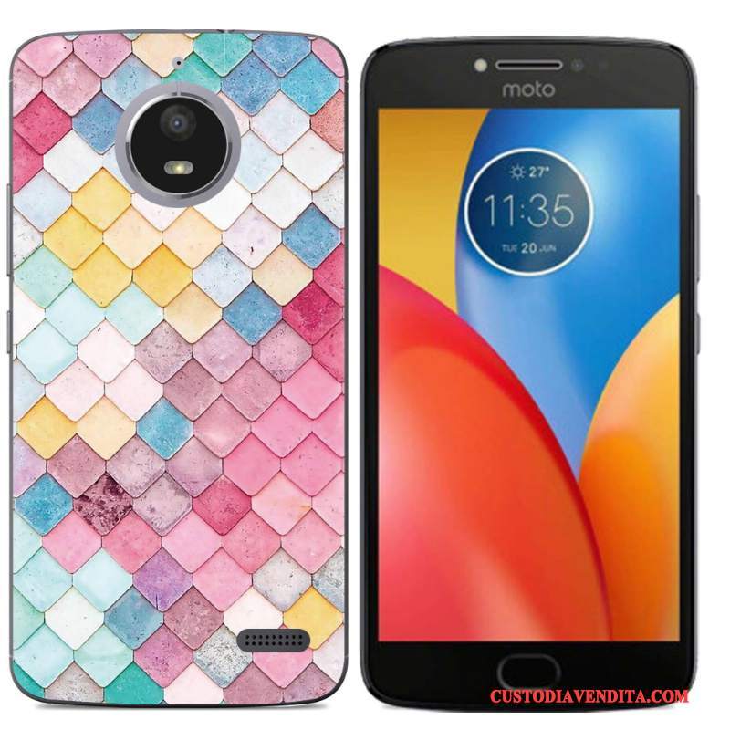 Custodia Moto E4 Colore Telefono Morbido, Cover Moto E4 Cartone Animato Nero Tutto Incluso