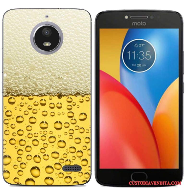 Custodia Moto E4 Colore Telefono Morbido, Cover Moto E4 Cartone Animato Nero Tutto Incluso