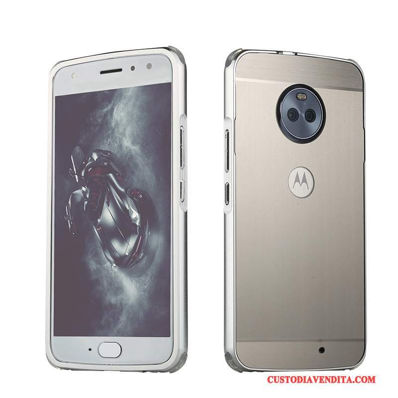 Custodia Moto E4 Plus Protezione Banda Rosa, Cover Moto E4 Plus Telefono Metallo