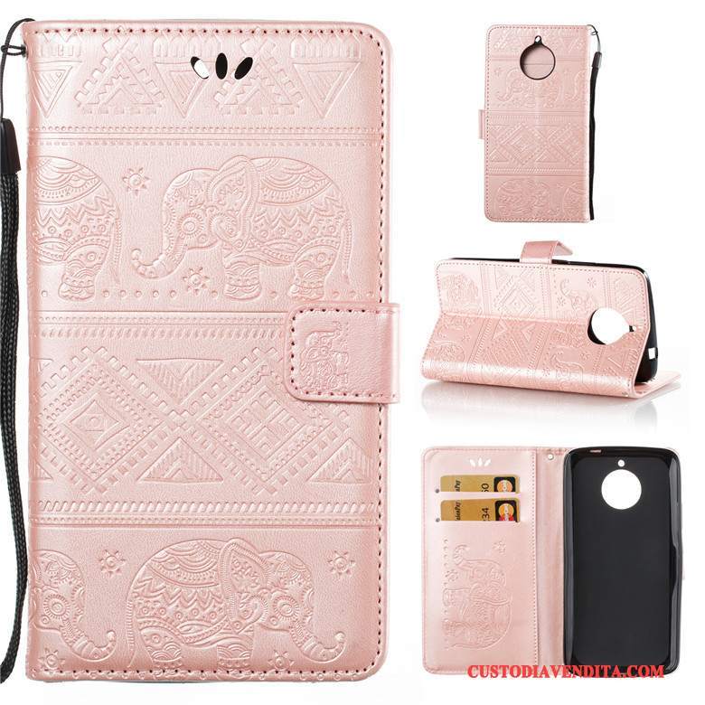 Custodia Moto E4 Protezione Telefono Rosa, Cover Moto E4 Pelle Morbido Tutto Incluso