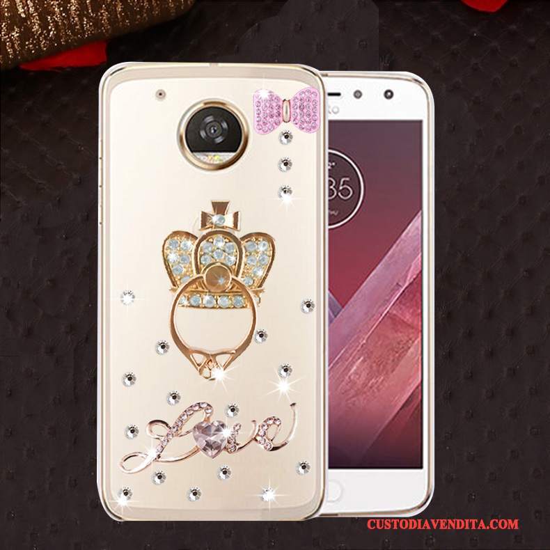 Custodia Moto E4 Silicone Morbido Anti-caduta, Cover Moto E4 Strass Telefono Rosa