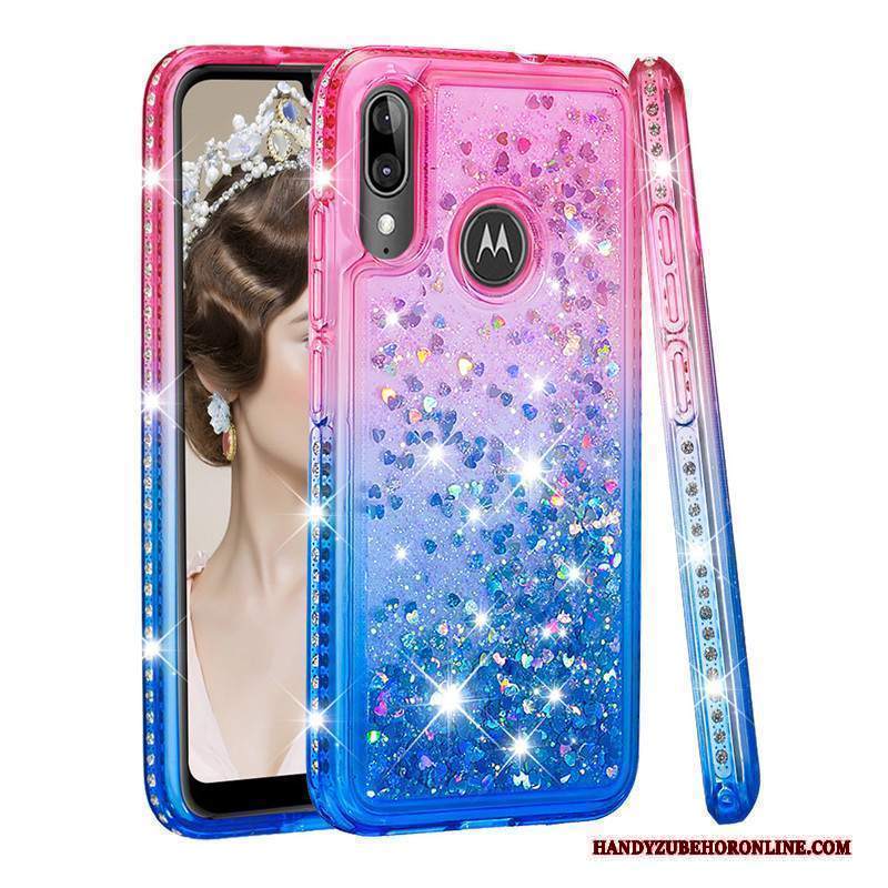 Custodia Moto E6 Plus Creativo Blu Di Personalità, Cover Moto E6 Plus Telefono Sabbie Mobili