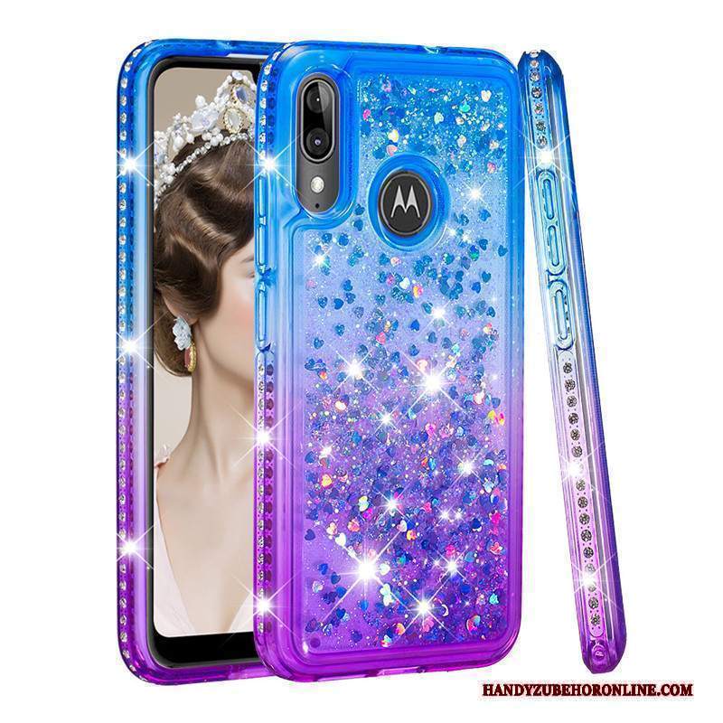 Custodia Moto E6 Plus Creativo Blu Di Personalità, Cover Moto E6 Plus Telefono Sabbie Mobili