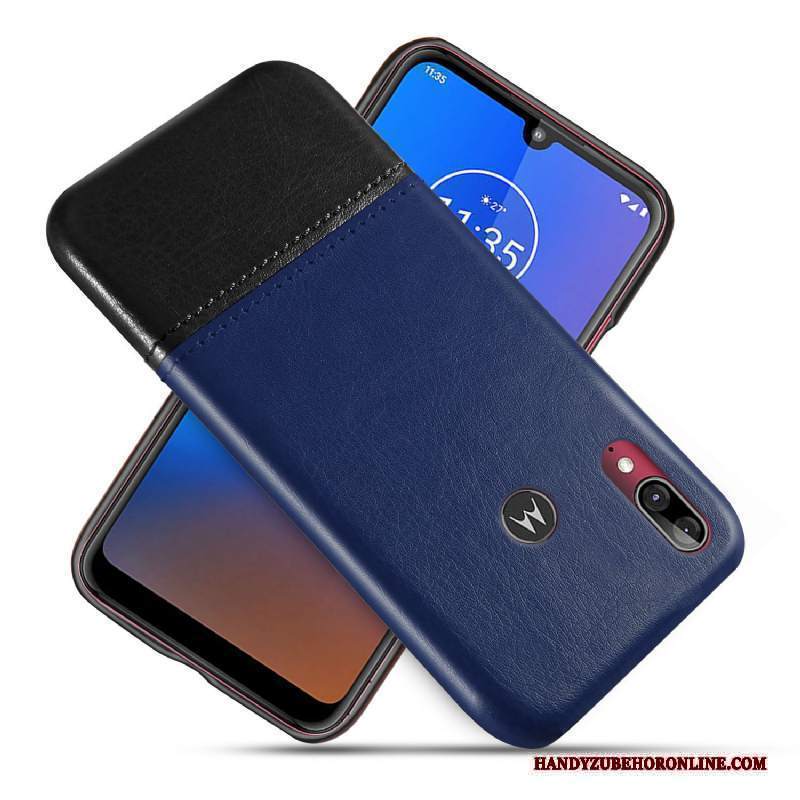 Custodia Moto E6 Plus Pelle Nerotelefono, Cover Moto E6 Plus Protezione