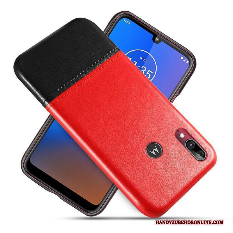 Custodia Moto E6 Plus Pelle Nerotelefono, Cover Moto E6 Plus Protezione