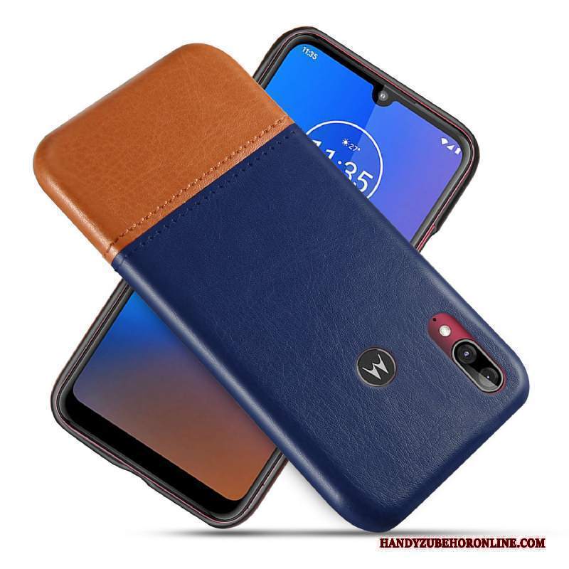 Custodia Moto E6 Plus Pelle Nerotelefono, Cover Moto E6 Plus Protezione