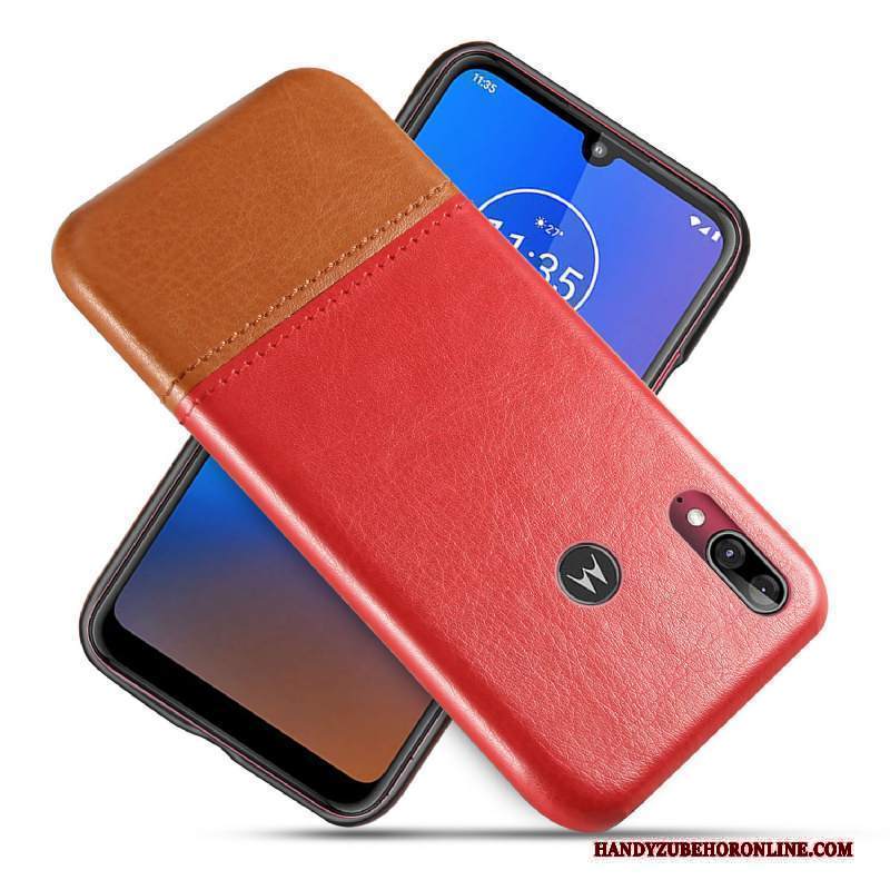 Custodia Moto E6 Plus Pelle Nerotelefono, Cover Moto E6 Plus Protezione