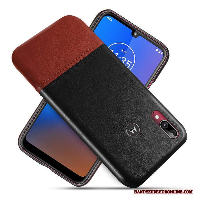 Custodia Moto E6 Plus Pelle Nerotelefono, Cover Moto E6 Plus Protezione