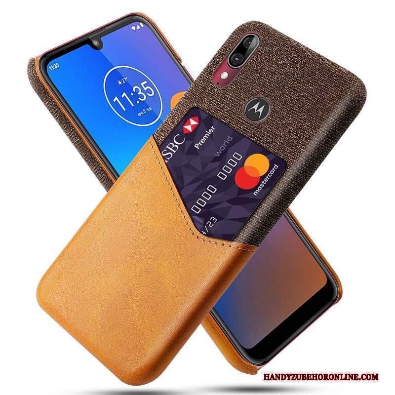 Custodia Moto E6 Plus Pelle Qualità Modello, Cover Moto E6 Plus Macchiatitelefono