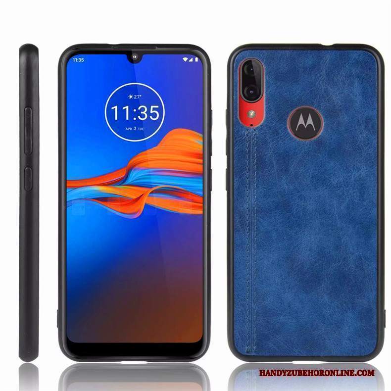 Custodia Moto E6 Plus Protezione Anti-caduta Blu, Cover Moto E6 Plus Semplicitelefono