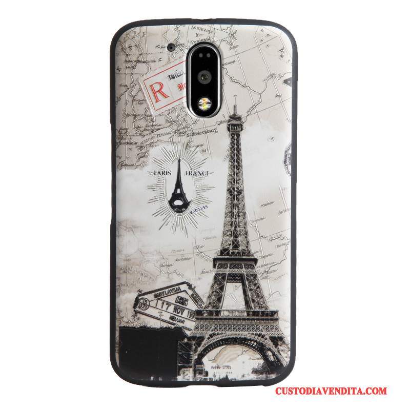 Custodia Moto G4 Play Cartone Animato Tendenza Morbido, Cover Moto G4 Play Goffratura Blutelefono