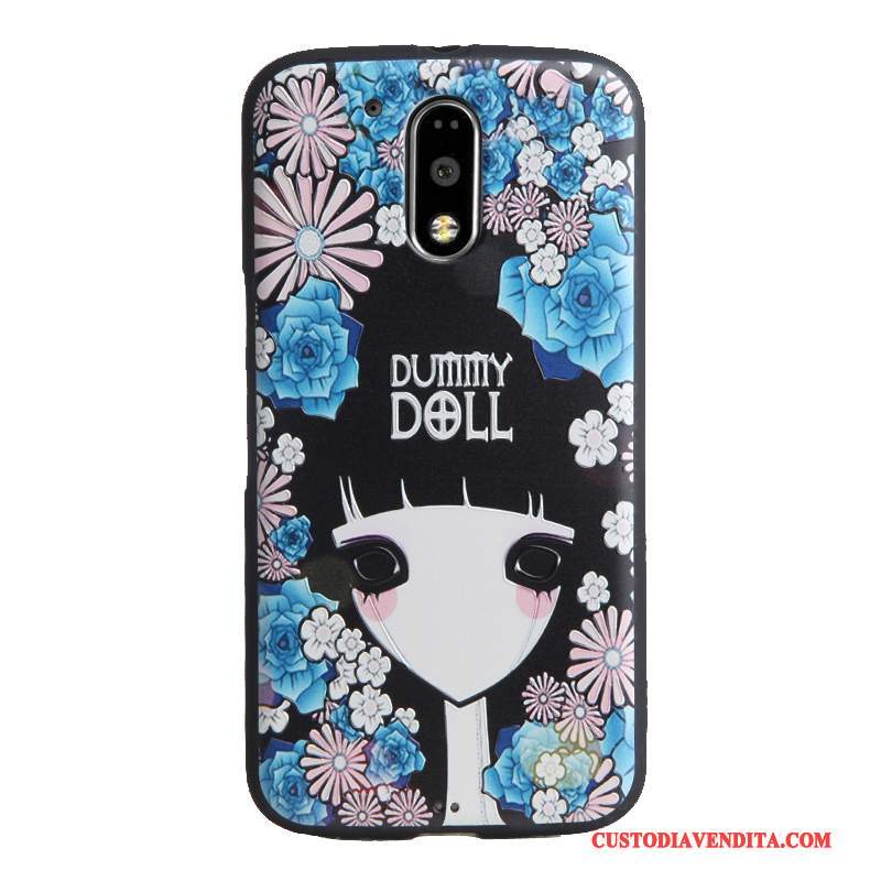 Custodia Moto G4 Play Cartone Animato Tendenza Morbido, Cover Moto G4 Play Goffratura Blutelefono