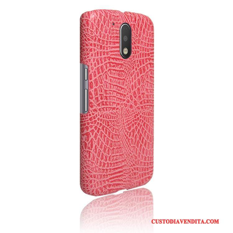 Custodia Moto G4 Play Pelle Coperchio Posteriore Rosso, Cover Moto G4 Play Protezione Telaio Difficile