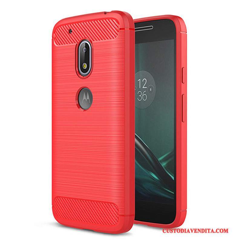 Custodia Moto G4 Play Silicone Rosso Morbido, Cover Moto G4 Play Protezione Telefono