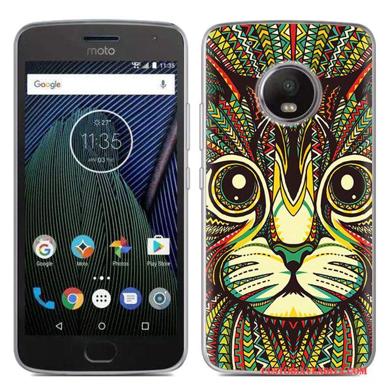 Custodia Moto G5 Cartone Animato Morbido Nuovo, Cover Moto G5 Colore Nerotelefono