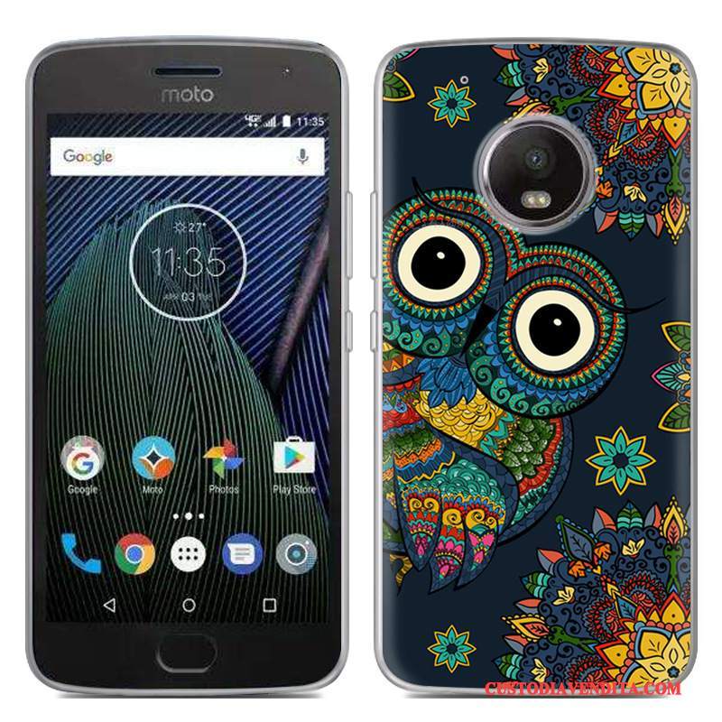 Custodia Moto G5 Cartone Animato Morbido Nuovo, Cover Moto G5 Colore Nerotelefono