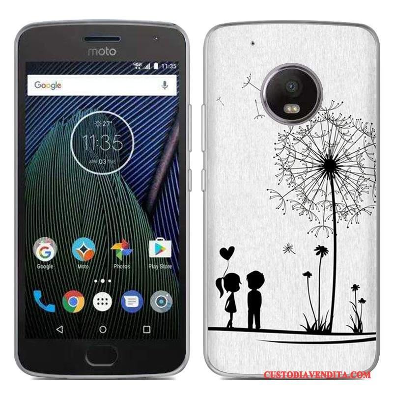 Custodia Moto G5 Cartone Animato Morbido Nuovo, Cover Moto G5 Colore Nerotelefono