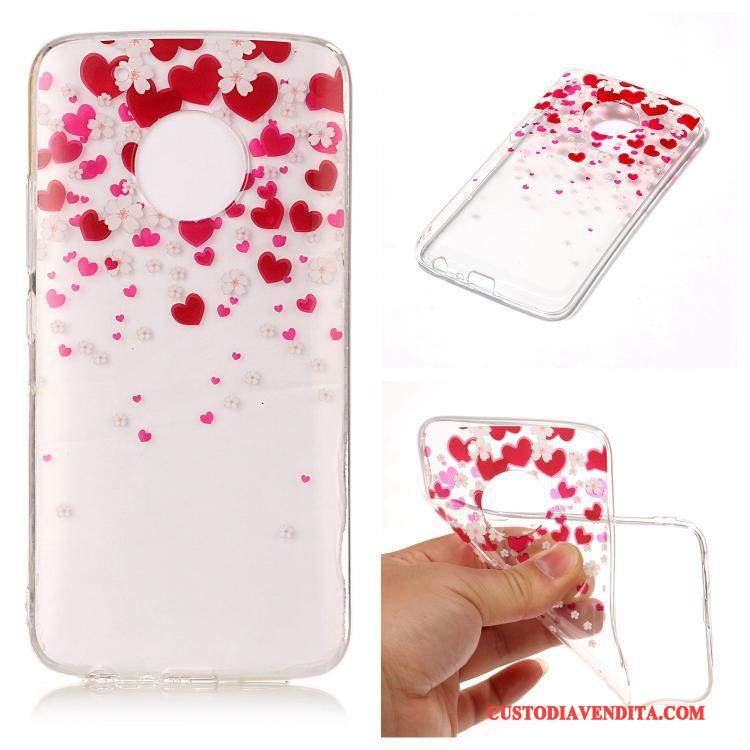 Custodia Moto G5 Cartone Animato Morbido Rosa, Cover Moto G5 Silicone Anti-cadutatelefono